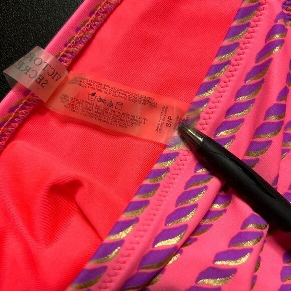 Victoria’s Secret Pink, Purple, & Gold String Bikini Bottom - Picture 6 of 7